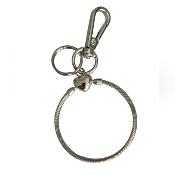Gnoce Silver Stainless Steel Versatile Charm Holder Purse Key Chain Belt Loop - Picture 6 of 13